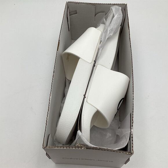 Calvin Klein Unisex Slide Sandals White Size 10M Casual Summer - Picture 5 of 7